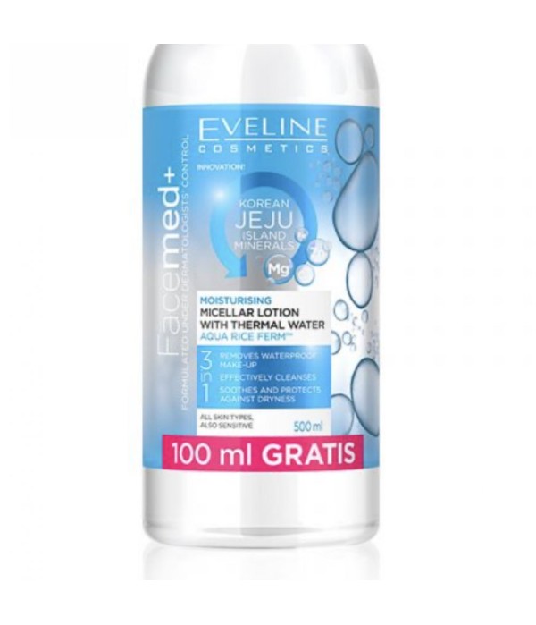 Apa Micelara FaceMed, hidratanta Aqua Rice , Eveline Cosmetics, 500ml